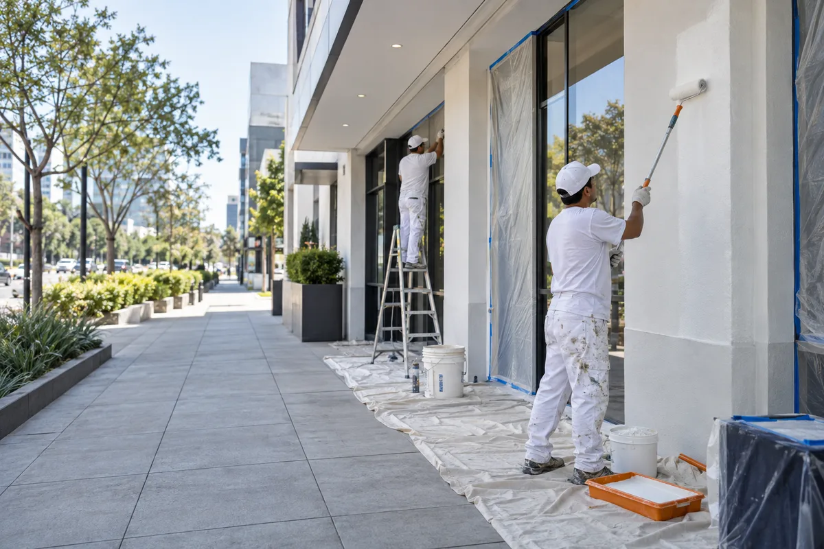 Imagen de referencia de pintura profesional en local comercial y superficie interior para servicio en Boulevard Los Próceres
