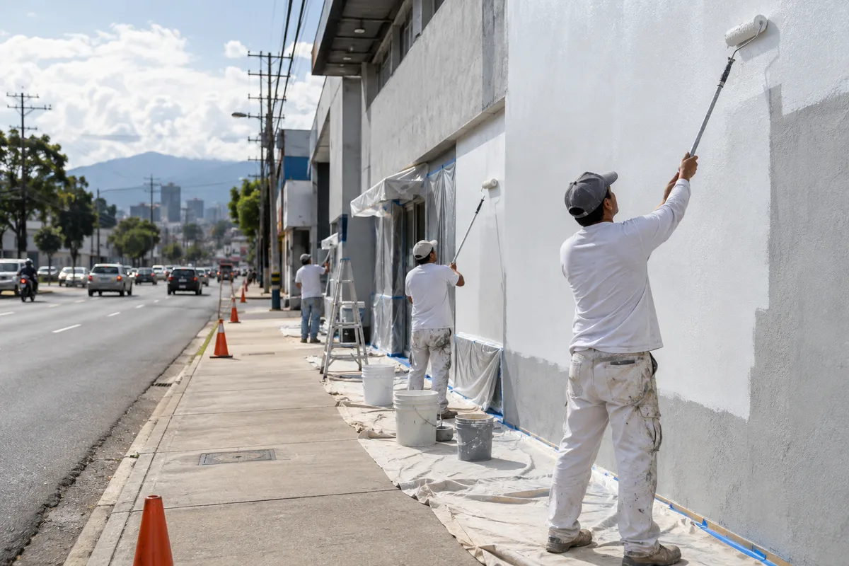 Imagen de referencia de pintura profesional en local comercial y superficie interior para servicio en Calzada Raúl Aguilar Batres