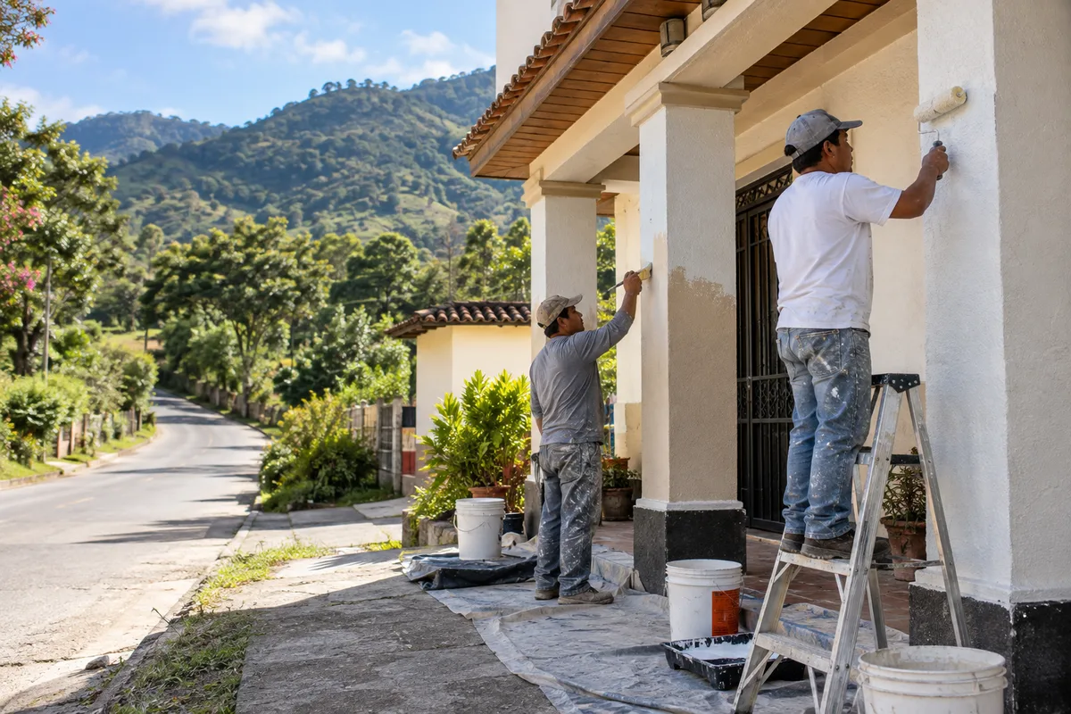 Imagen de referencia de pintura profesional en casa e interior residencial para servicio en Palencia