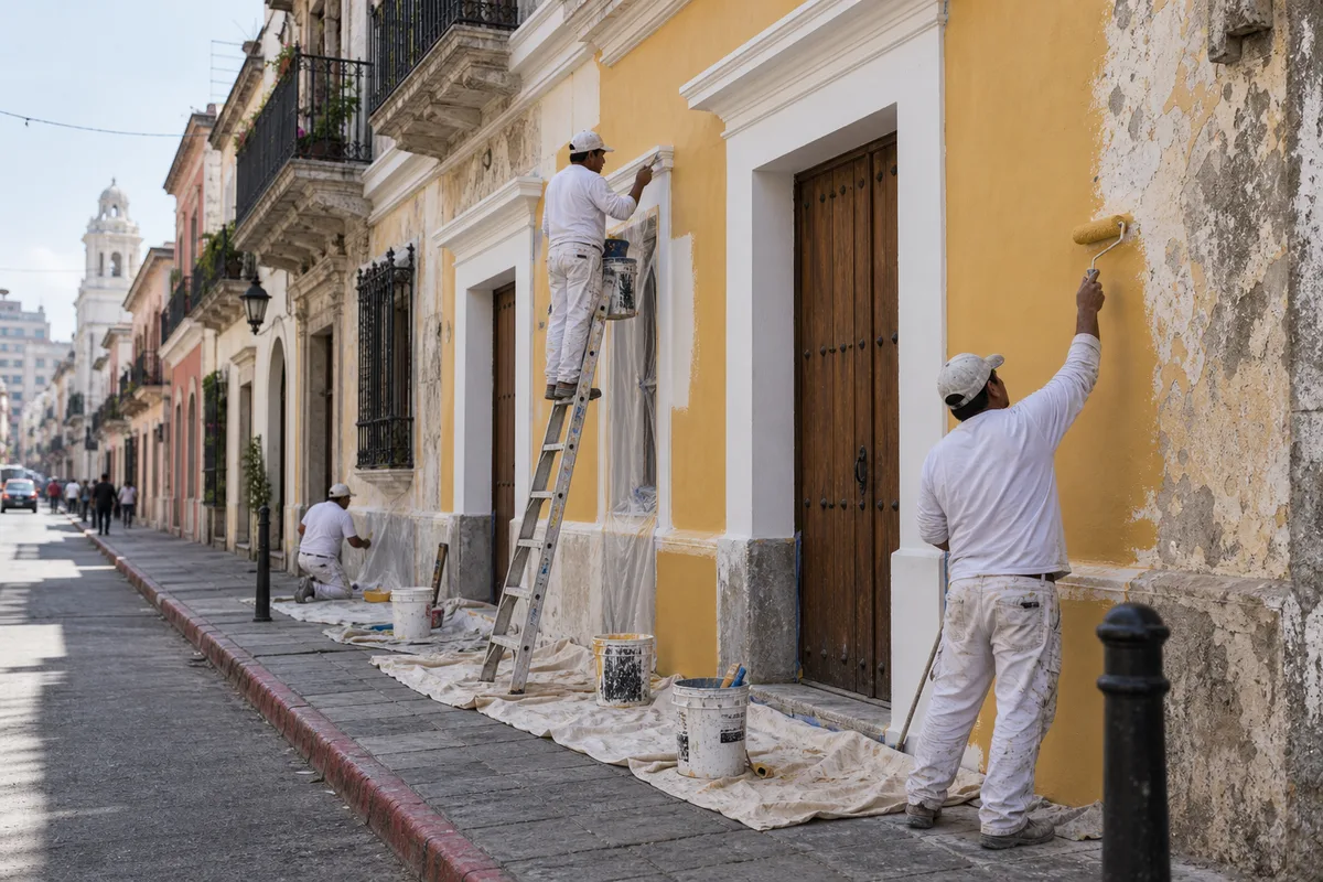 Imagen de referencia de pintura profesional en casa e interior residencial para servicio en Zona 1