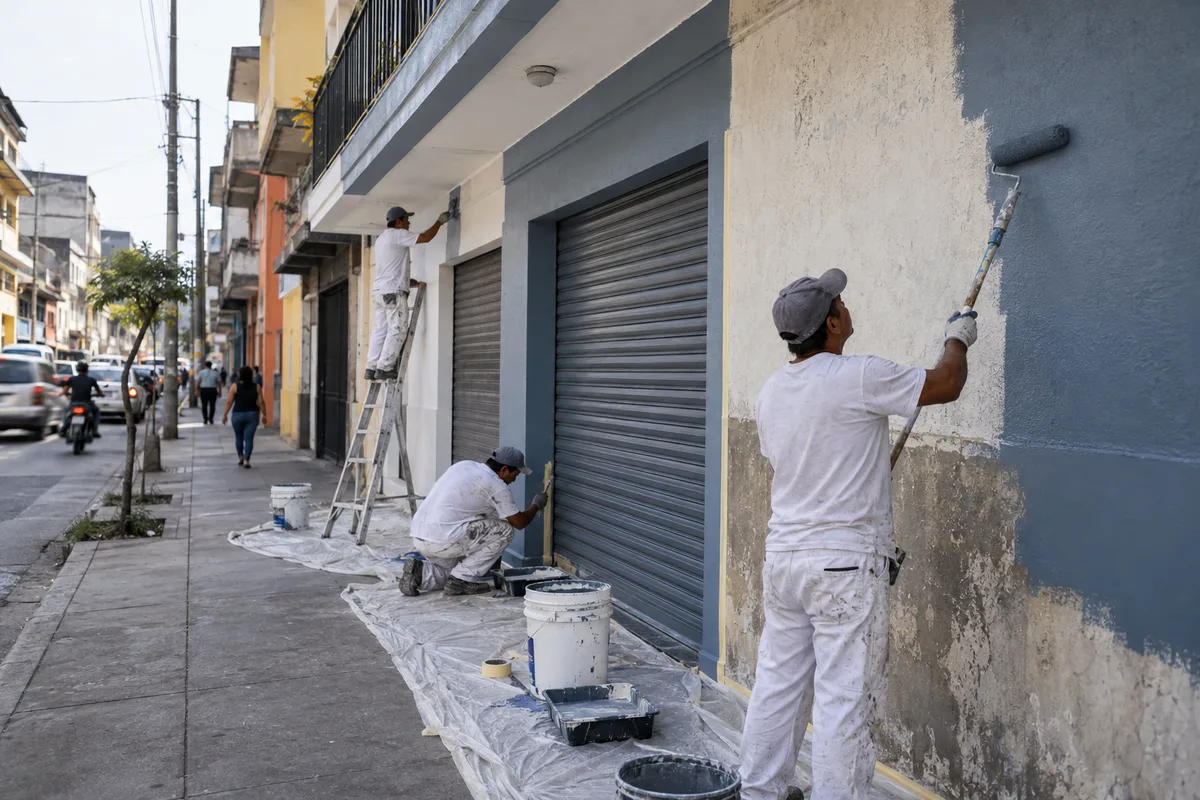 Imagen de referencia de pintura profesional en casa e interior residencial para servicio en Zona 3