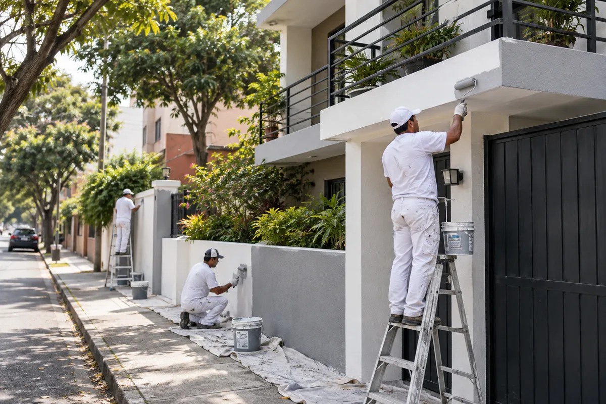 Imagen de referencia de pintura profesional en casa e interior residencial para servicio en Zona 5