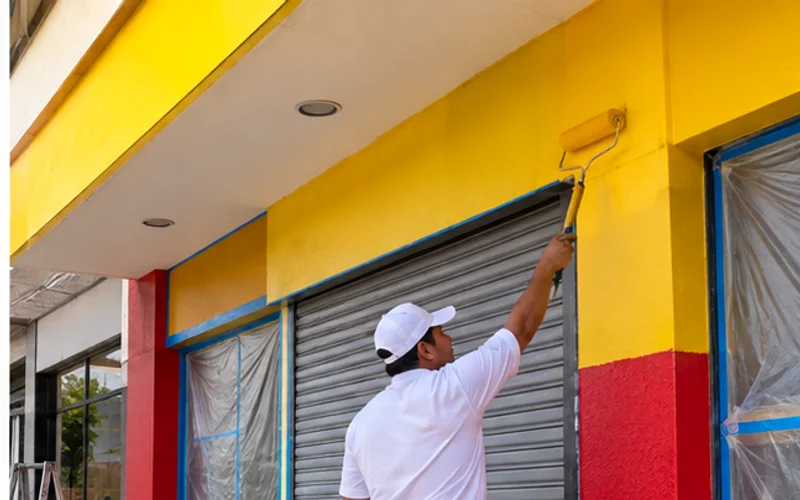 Imagen de referencia de pintura de negocios y locales comerciales para Palencia: local comercial y fachada de negocio