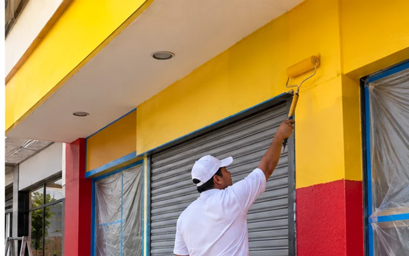 Imagen de referencia de pintura de negocios y locales comerciales para San José Pinula: local comercial y fachada de negocio