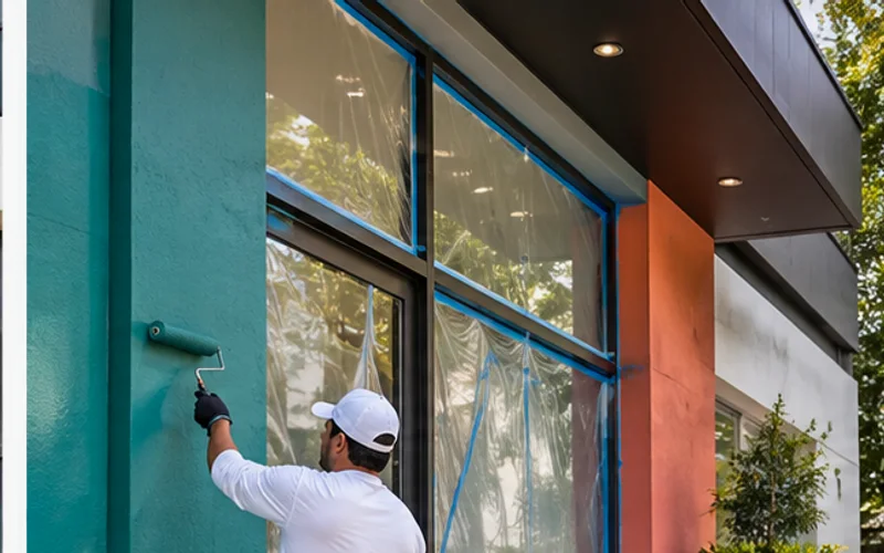 Imagen de referencia de pintura de negocios y locales comerciales para Zona 14: local comercial y fachada de negocio