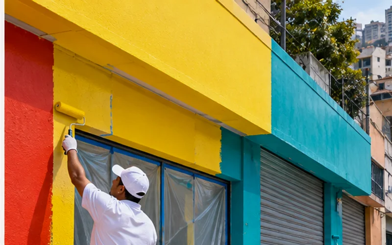 Imagen de referencia de pintura de negocios y locales comerciales para Zona 3: local comercial y fachada de negocio