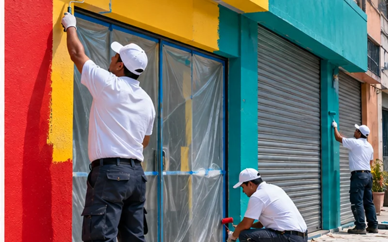 Imagen de referencia de pintura de negocios y locales comerciales para Zona 5: local comercial y fachada de negocio