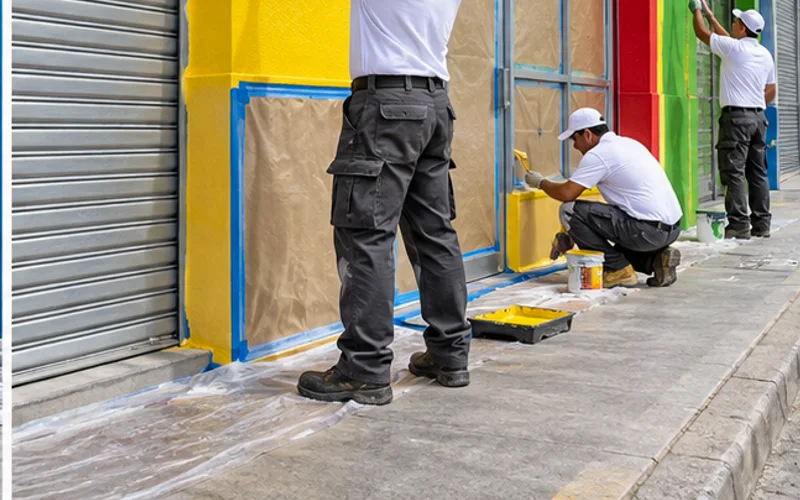 Imagen de referencia de pintura de negocios y locales comerciales para Zona 9: local comercial y fachada de negocio